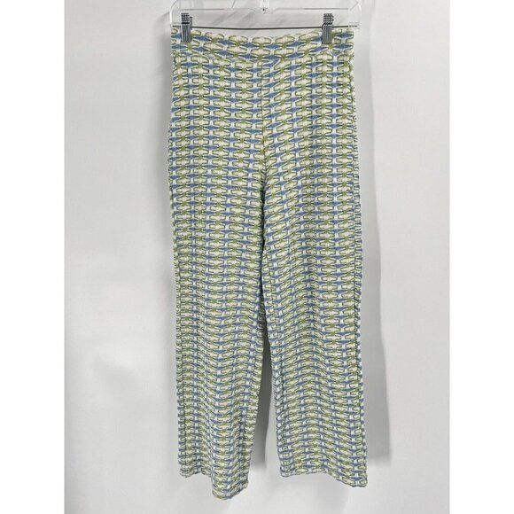 Zara Green Blue Knit Pull On Trouser Pants Sz Small - Picture 2 of 7